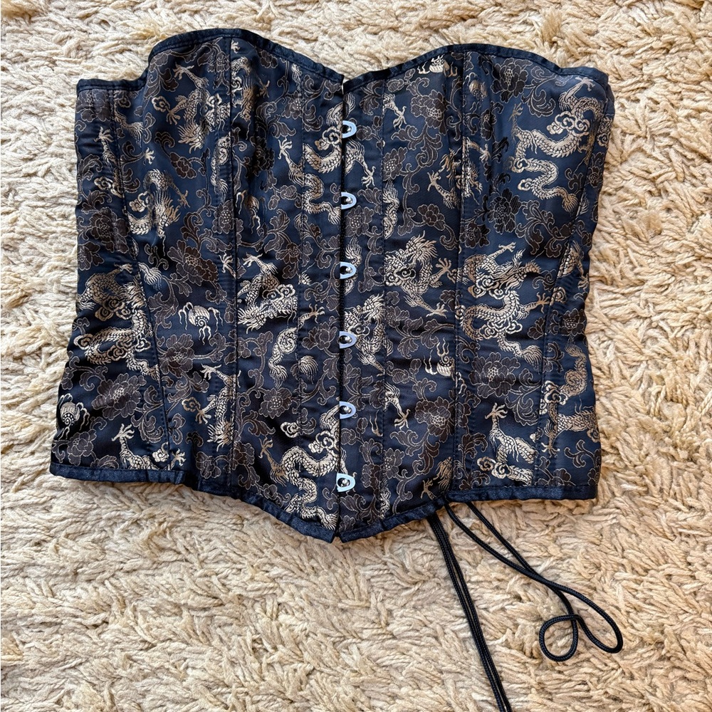 Frederick's of Hollywood Black and Gold Bodysuit